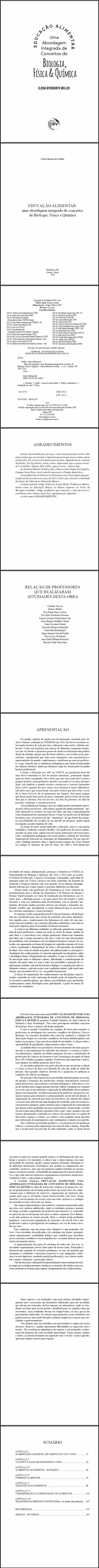 EDUCAÇÃO ALIMENTAR:<br> uma abordagem integrada de conceitos de Biologia, Física e Química 